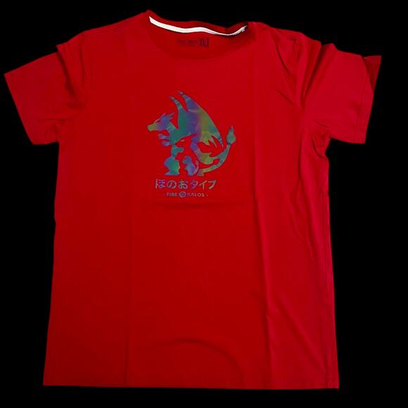 Charizard Charmander Fire Type Kalos Pokémon T-Shirt Red XXL Five C Japan Text - Picture 1 of 8